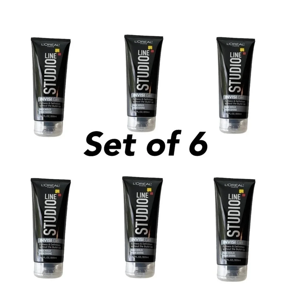 SIX L'Oreal Paris Studio Line Invisi Gel, Max Hold And High Shine 6.8oz Hair
